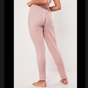 Missguided Blush Rib Loungewear Leggings